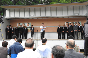 宮崎神宮にて、祈願祭と出陣式